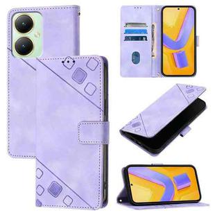 For vivo Y27 4G Global Skin Feel Embossed Leather Phone Case(Light Purple)