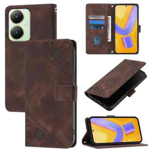 For vivo Y27 4G Global Skin Feel Embossed Leather Phone Case(Brown)