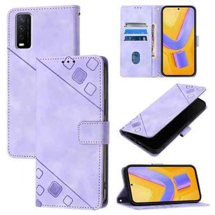 For vivo Y30 4G Global Skin Feel Embossed Leather Phone Case(Light Purple)