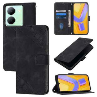 For vivo Y36 4G / 5G Global / Y36 4G India Skin Feel Embossed Leather Phone Case(Black)