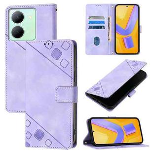 For vivo Y36 4G / 5G Global / Y36 4G India Skin Feel Embossed Leather Phone Case(Light Purple)