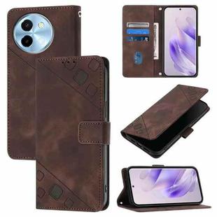 For vivo Y38 5G Skin Feel Embossed Leather Phone Case(Brown)