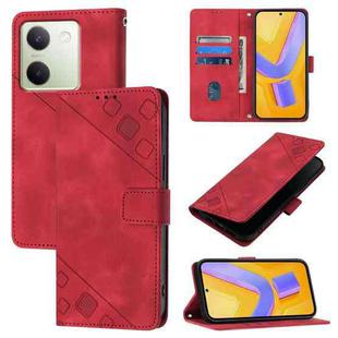 For vivo Y100 5G IDN / Y200e 5G Global Skin Feel Embossed Leather Phone Case(Red)