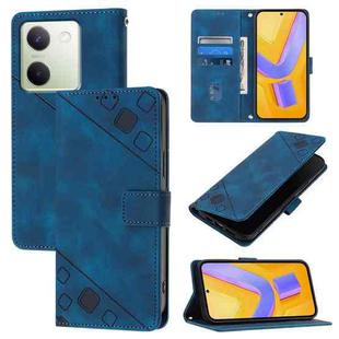 For vivo Y100 5G IDN / Y200e 5G Global Skin Feel Embossed Leather Phone Case(Blue)