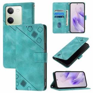 For vivo Y100 5G Global Skin Feel Embossed Leather Phone Case(Green)