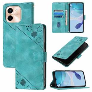 For vivo Y28 4G Skin Feel Embossed Leather Phone Case(Green)