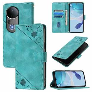 For vivo S20 Pro 5G Skin Feel Embossed Leather Phone Case(Green)