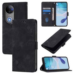 For vivo V50 5G Global Skin Feel Embossed Leather Phone Case(Black)