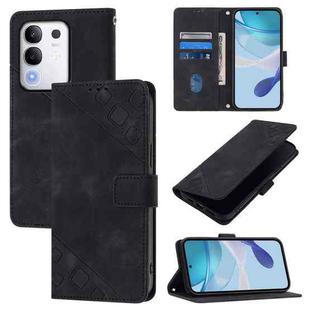 For vivo Y29 4G Global Skin Feel Embossed Leather Phone Case(Black)