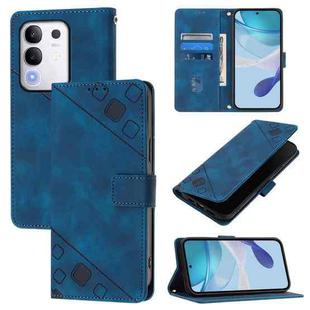 For vivo Y29 4G Global Skin Feel Embossed Leather Phone Case(Blue)