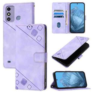 For ZTE Blade A53 Skin Feel Embossed Leather Phone Case(Light Purple)