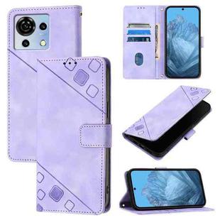 For ZTE Blade V50 Vita Skin Feel Embossed Leather Phone Case(Light Purple)