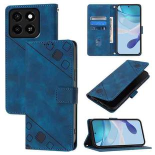 For ZTE Blade A35 / A55 Skin Feel Embossed Leather Phone Case(Blue)