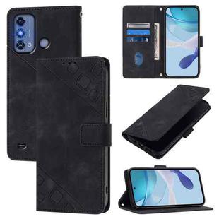 For ZTE Blade A53 Pro Skin Feel Embossed Leather Phone Case(Black)