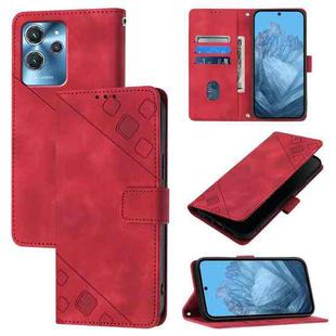 For Oukitel C32 Skin Feel Embossed Leather Phone Case(Red)