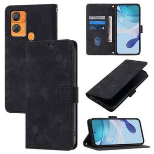For Oukitel C33 Skin Feel Embossed Leather Phone Case(Black)