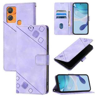 For Oukitel C33 Skin Feel Embossed Leather Phone Case(Light Purple)