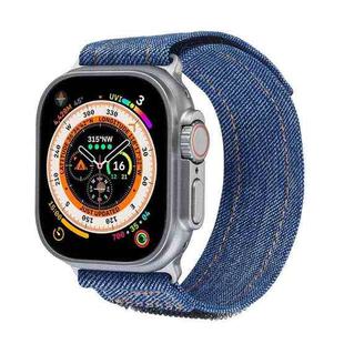 For Apple Watch Ultra 2 49mm Cowboy Nylon Hook and Loop Fastener Watch Band(Dark Blue)