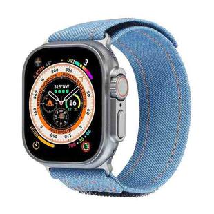 For Apple Watch Ultra 49mm Cowboy Nylon Hook and Loop Fastener Watch Band(Light Blue)