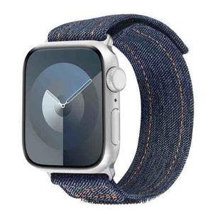 For Apple Watch Series 7 41mm Cowboy Nylon Hook and Loop Fastener Watch Band(Grey)