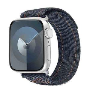 For Apple Watch Series 6 40mm Cowboy Nylon Hook and Loop Fastener Watch Band(Black)
