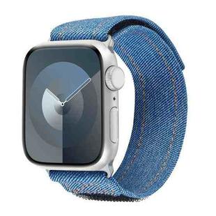 For Apple Watch Series 6 44mm Cowboy Nylon Hook and Loop Fastener Watch Band(Royal Blue)