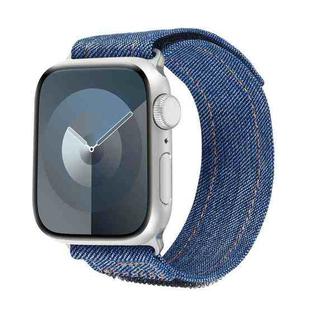 For Apple Watch Series 4 40mm Cowboy Nylon Hook and Loop Fastener Watch Band(Dark Blue)