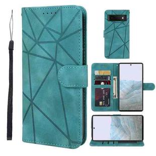 For Google Pixel 6 Pro Skin Feel Geometric Lines Leather Phone Case(Green)