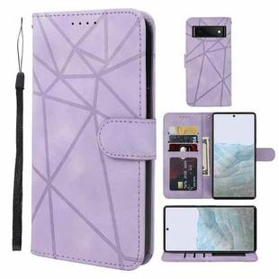 For Google Pixel 6 Pro Skin Feel Geometric Lines Leather Phone Case(Purple)