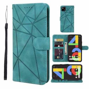 For Google Pixel 4a 4G Skin Feel Geometric Lines Leather Phone Case(Green)