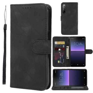 For Sony Xperia 10 II Skin Feel Geometric Lines Leather Phone Case(Black)