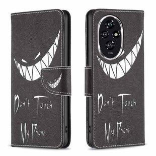 For Honor 200 Colored Drawing Pattern Leather Phone Case(Smirk)