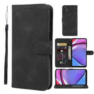 For Motorola Moto G Power 2023 Skin Feel Geometric Lines Leather Phone Case(Black)