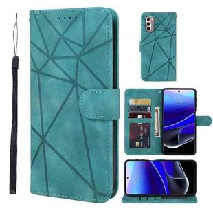 For Motorola Moto G Stylus 5G 2022 Skin Feel Geometric Lines Leather Phone Case(Green)