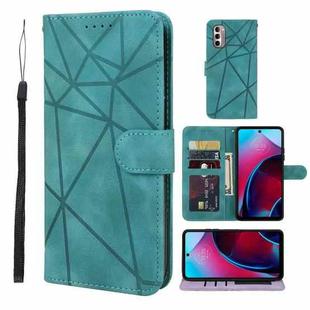 For Motorola Moto G Stylus 4G 2022 Skin Feel Geometric Lines Leather Phone Case(Green)