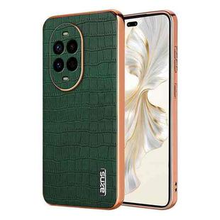 For Huawei nova 13 Pro AZNS Electroplated Frame Crocodile Texture Full Coverage Phone Case(Green)