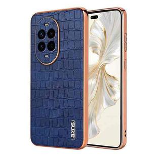 For Huawei nova 13 Pro AZNS Electroplated Frame Crocodile Texture Full Coverage Phone Case(Blue)