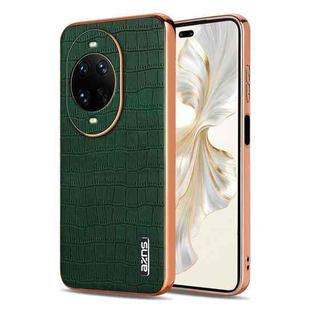 For Huawei nova 14 Pro AZNS Electroplated Frame Crocodile Texture Full Coverage Phone Case(Green)