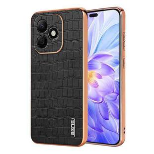 For Honor X60i AZNS Electroplated Frame Crocodile Texture Full Coverage Phone Case(Black)