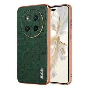 For Honor X60 Pro AZNS Electroplated Frame Crocodile Texture Full Coverage Phone Case(Green)