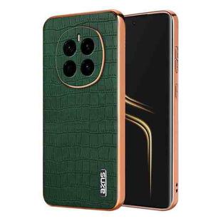 For Honor Magic7 AZNS Electroplated Frame Crocodile Texture Full Coverage Phone Case(Green)