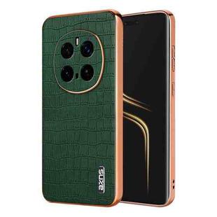 For Honor Magic7 Pro AZNS Electroplated Frame Crocodile Texture Full Coverage Phone Case(Green)