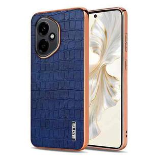 For Honor 400 Global 156.5mm AZNS Electroplated Frame Crocodile Texture Full Coverage Phone Case(Blue)