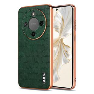 For Honor X70 5G AZNS Electroplated Frame Crocodile Texture Full Coverage Phone Case(Green)