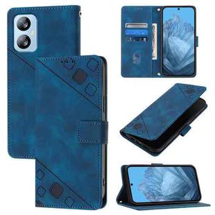 For Blackview A52 Skin Feel Embossed Leather Phone Case(Blue)