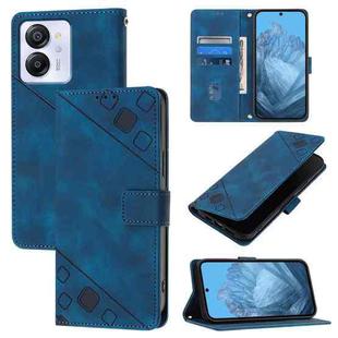 For Blackview Color 8 Skin Feel Embossed Leather Phone Case(Blue)