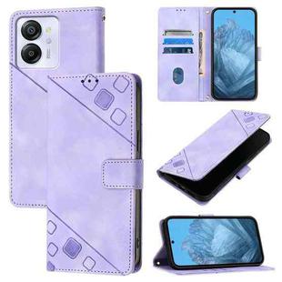 For Blackview Color 8 Skin Feel Embossed Leather Phone Case(Light Purple)