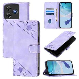 For Blackview Wave 8C Skin Feel Embossed Leather Phone Case(Light Purple)