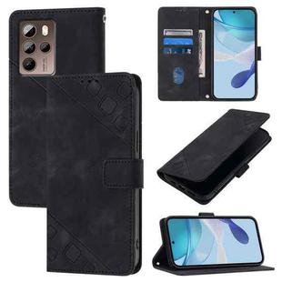 For HTC U24 Pro Skin Feel Embossed Leather Phone Case(Black)