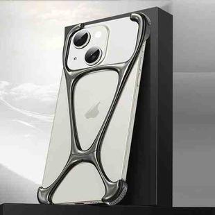 For iPhone 15 Hercules Zinc Alloy Borderless Metal Phone Case(Bright Metal Grey)